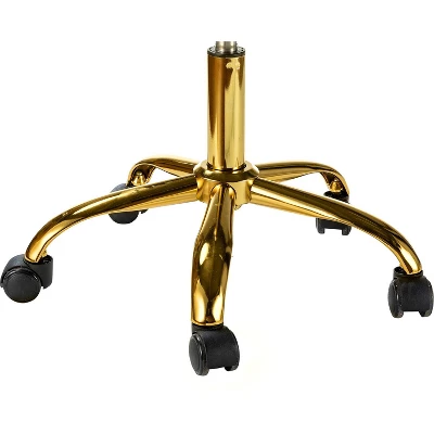 Alex Task Chair Velvet Upholstere Swivel Office Chair Desk Chair With Channel-tufted Back And Gold Metal Base| Karat Home 9 Alex Task Chair Velvet Upholstere Swivel Office Chair Desk Chair With Channel-tufted Back And Gold Metal Base| Karat Home - Image 7