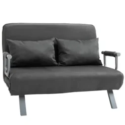 HOMCOM Convertible Sofa Bed Sleeper Chair, 5 Position Adjustable Backrest, Armchair Sleeper With Pillows, Leisure Chaise Lounge Couch 11 HOMCOM Convertible Sofa Bed Sleeper Chair, 5 Position Adjustable Backrest, Armchair Sleeper With Pillows, Leisure Chaise Lounge Couch -Furniture Store GUEST b6efcd61 0112 4e1c b818 e079a157c711