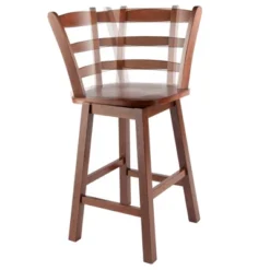 Scalera Ladder Back Swivel Seat Barstool Walnut - Winsome -Furniture Store GUEST b7ab0198 7db1 415a ba41 4e7575d5101b