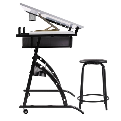 Core Drawing Table And Stool Set Charcoal Black/White - Studio Designs 5 Core Drawing Table And Stool Set Charcoal Black/White - Studio Designs - Image 3