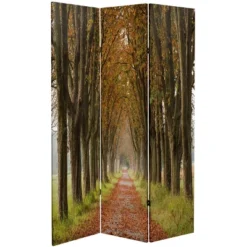6" Double Sided Autumn Footpath Canvas Room Divider Green - Oriental Furniture -Furniture Store GUEST b8af1f04 41e8 41c9 b4d9 09a7749464e3