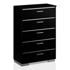 3pc Shorehaven Contemporary Nightstand And Chest California King Bedroom Set Black/Chrome - MiBasics -Furniture Store GUEST b90e47d7 d53d 4e82 8cf3 1605c33de7ec