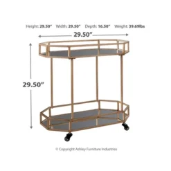 Daymont Bar Cart Gold Finish - Signature Design By Ashley -Furniture Store GUEST b927ff8b bc38 4e8d b39c 673510dd2449