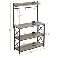 Yaheetech 4-Tier Kitchen Storage Rack With 5 S Hooks -Furniture Store GUEST ba22f636 8c89 4727 9a0b 070234e8abf6