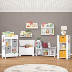 2pk Kids' Book Nook Wall Bookshelf Set White - RiverRidge Home -Furniture Store GUEST bb2c8ef8 74c5 465d 826f 90771c3c6bdc
