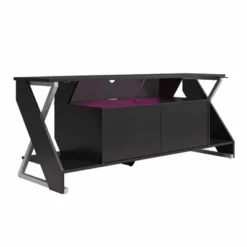 Xtreme Gaming TV Stand With TVs Up To 65" With LED Light Kit Black - NTENSE -Furniture Store GUEST bb351bbf c3c7 49dd 9bb4 dda7bc19532f