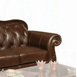 94" Anondale Sofa Espresso Top Grain Leather Match/Cherry - Acme Furniture -Furniture Store GUEST bb75b87f 3b95 4c3b 8a29 eeab8f474bae