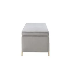 Simple Relax Velvet Storage Bench With Metal Legs In Gray -Furniture Store GUEST bc4605ac cb8f 4178 bb35 29aa7cae2062