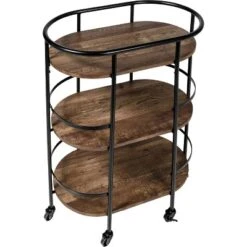 Honey-Can-Do 3 Tier Oval Bar Cart Walnut -Furniture Store GUEST bca52f83 a736 4d7d a8d0 e3e0e2829492