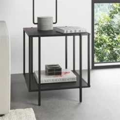 Black Bronze Side Table With Metal Shelf - Henn&Hart 12 Black Bronze Side Table With Metal Shelf - Henn&Hart -Furniture Store GUEST bd96e430 f2e2 4fbe a1c4 c5c73bd81660