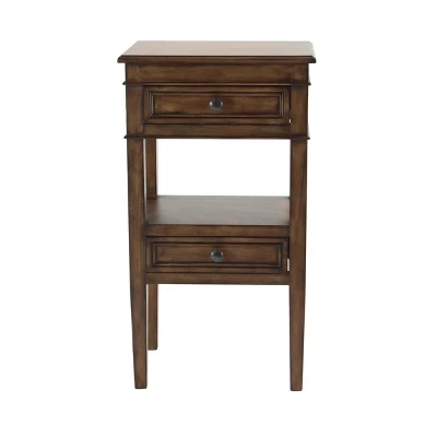 Distressed Wooden Side Table With Drawers - Olivia & May 9 Distressed Wooden Side Table With Drawers - Olivia & May - Image 7