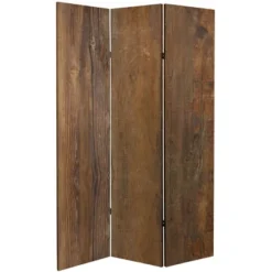 6" Double Sided Wood Grain Canvas Room Divider Brown - Oriental Furniture -Furniture Store GUEST c0534cde b5e6 4050 86b1 336e723a70ec