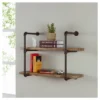 31.5" X 24" Two Tier Industrial Pipe Wall Shelf Brown - Danya B. -Furniture Store GUEST c213c97b 1f51 473e a463 9719b57a98dc