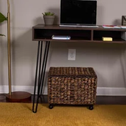 BirdRock Home Rolling Legal Letter File Organizer With Lid For Office - Brown Wash -Furniture Store GUEST c39daac6 b4ec 480e 86fa d980cfd085ae