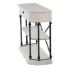 Clipped Corner Console Table With 2 Shelves And Center Drawer White - Stylecraft