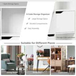 Costway 9 Cube Bookcase Cabinet Wood Bookcase Storage Shelves Room Divider Organization -Furniture Store GUEST c5005ff9 5b03 48bd 8d49 2dbc6e812596