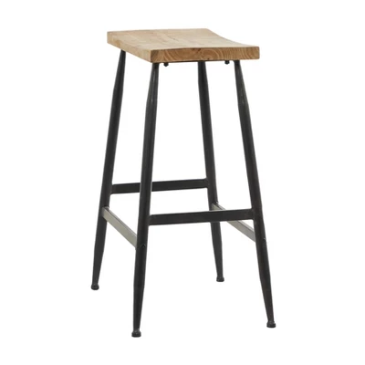 Industrial Metal Counter Height Barstool Black - Olivia & May 3 Industrial Metal Counter Height Barstool Black - Olivia & May