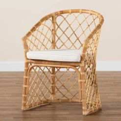 Orchard Fabric Upholstered And Rattan Dining Chair White/Natural - Bali & Pari -Furniture Store GUEST c5f9a782 8c2a 41cc 8a90 785923f8c959
