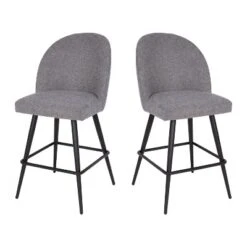 Merrick Lane Set Of 2 Modern Armless Counter Stools With Contoured Backs, Steel Frames, And Integrated Footrests -Furniture Store GUEST c69df626 5b2d 4f95 90c3 a653e57e00dc