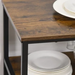 HOMCOM Industrial Wine Rack With 11-Bottles Holder, Free Standing Wine Shelf With Glass Holders For Home Bar, Kitchen, Rustic Brown 11 HOMCOM Industrial Wine Rack With 11-Bottles Holder, Free Standing Wine Shelf With Glass Holders For Home Bar, Kitchen, Rustic Brown -Furniture Store GUEST c6e46614 dca2 4ce6 967e 37fe66fcf6ac