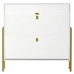 39" Modern Freestanding Shoe Cabinet With 2 Flap Drawers And 1 Slide Drawer - ModernLuxe -Furniture Store GUEST c6e7b723 30c9 41b7 ac6d e14ab6cf465f