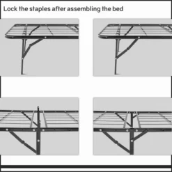 Continental Sleep 14 Inch Quickbase Metal Mattress Platform Bed Frame Foundation With Steel Slats (No Box Spring Needed), Twin, Black -Furniture Store GUEST c7ab75bf ed8d 4adb aea8 5cc9e08da0bf