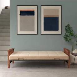 Full Brixen Wood Arm Metal Futon Frame With 6" Mattress - Room & Joy -Furniture Store GUEST c7d78dd9 76e1 4e97 a7e6 fce012cd0a27