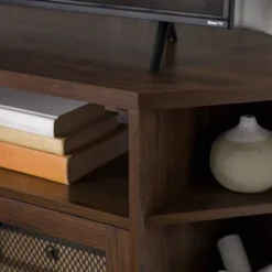 Corner TV Stand For TVs Up To 55" With Metal Mesh Doors - Saracina Home -Furniture Store GUEST c82def3e bcaa 4384 9da7 02d266de5aa9