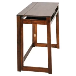Folding Computer Desk With 4 Port USB Charging Station Walnut - Flora Home -Furniture Store GUEST c8ab8331 a525 4a45 835c 965a39652730