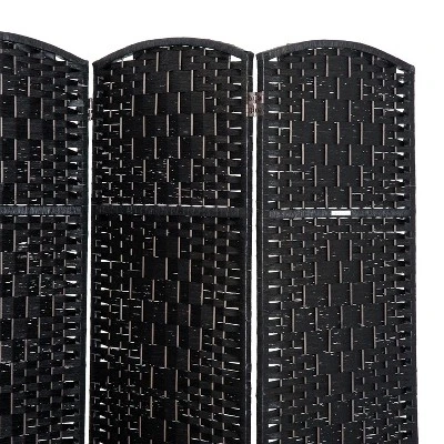 HOMCOM 6' Tall Wicker Weave 6 Panel Room Divider Privacy Screen 6 HOMCOM 6' Tall Wicker Weave 6 Panel Room Divider Privacy Screen - Image 4