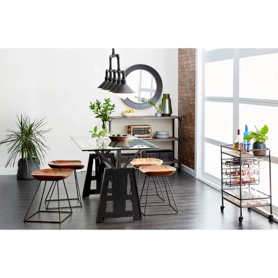 Metal And Wood 2 Tiered Wine Rack Chart Gray - Olivia & May 12 Metal And Wood 2 Tiered Wine Rack Chart Gray - Olivia & May - Image 10