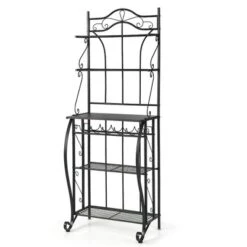 Costway 5-Tier Metal Kitchen Bakers Rack Microwave Storage Rack Oven Stand With Wine Organizer 19 Costway 5-Tier Metal Kitchen Bakers Rack Microwave Storage Rack Oven Stand With Wine Organizer -Furniture Store GUEST cc8f5985 9214 4d28 9d70 3ed83bad7fb7
