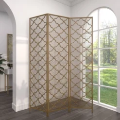 Modern Metal Filigree Room Divider Screen Gold - Olivia & May 20 Modern Metal Filigree Room Divider Screen Gold - Olivia & May -Furniture Store GUEST cce9feee 34ed 4e9e ba3c 0da1769ee4ce