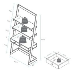Freestanding Ladder Desk With Drawer Solid American Maple Frame Natural/White - Flora Home -Furniture Store GUEST cdfc74ed 1bd9 4e62 af07 d354c6fb16df