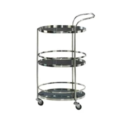 Contemporary Stainless Steel And Smoke Glass Bar Cart Silver - Olivia & May 12 Contemporary Stainless Steel And Smoke Glass Bar Cart Silver - Olivia & May -Furniture Store GUEST ce0c786e 85f7 47e7 8b36 23915775fe14