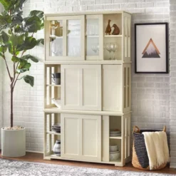 Pacific Stackable Cabinet With Sliding Glass Doors Walnut - Buylateral -Furniture Store GUEST ce57ff6e da8e 40c0 9bc4 14b76df881af