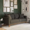 Maryan Pillowback Wood Stretcher Sofa Gray Linen - Room & Joy -Furniture Store GUEST ceb9c872 31c9 4312 9325 2998940d3a4d