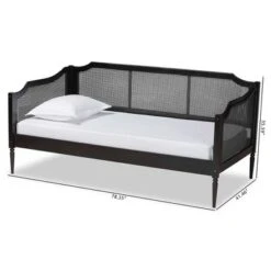 Twin Hancock Wood And Synthetic Rattan Daybed Charcoal - Baxton Studio -Furniture Store GUEST ceffdb53 1bed 462e 90eb 531ec2590332