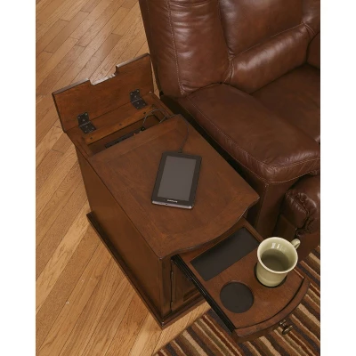 Laflorn Chairside End Side Table With USB Ports And Outlets Medium Brown - Signature Design By Ashley 5 Laflorn Chairside End Side Table With USB Ports And Outlets Medium Brown - Signature Design By Ashley - Image 3