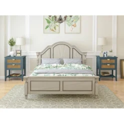 Archie 28.35"H X 15.75"D X 22.05"W Ash Wood Veneer 2 Drawer With Naturel Rattan And Pine Legs Nightstand With Storage - The Pop Maison -Furniture Store GUEST d06ad6b5 9bda 4093 b451 ea04fcecfa10