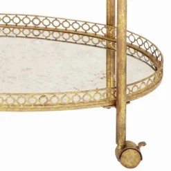 Oval Mirror Rolling Bar Cart Gold - Olivia & May -Furniture Store GUEST d109b1fe c865 4ea3 8beb bf928d50be16