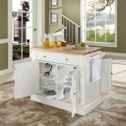 Wood Kitchen Island Butcher Block In White - Pemberly Row -Furniture Store GUEST d116823b a0e8 4317 903c 391f8c93d3fe