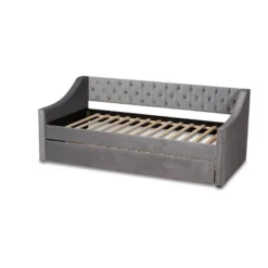 Raphael Velvet Fabric Upholstered Daybed With Trundle - Baxton Studio -Furniture Store GUEST d13c1c67 ee6b 4bb7 ae3c 5e0c6207c822