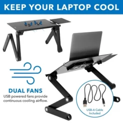 Mount-It! Lightweight Adjustable Laptop Stand With Built-in Cooling Fans And Mouse Pad Tray | Ergonomic & Portable Laptop Stand For Bed, Couch & Table -Furniture Store GUEST d142bc30 dcb5 4bb0 975c 6200f86bd5c1