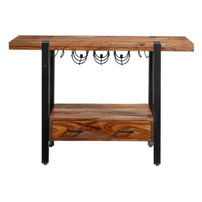 Secret Saloon 1 Drawer Wine Console Brown/Black - Treasure Trove Accents 3 Secret Saloon 1 Drawer Wine Console Brown/Black - Treasure Trove Accents