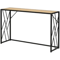 HOMCOM 47.25" Console Table, Industrial Sofa Table With Metal Frame For Living Room, Or Hallway, Natural/Black 9 HOMCOM 47.25" Console Table, Industrial Sofa Table With Metal Frame For Living Room, Or Hallway, Natural/Black -Furniture Store GUEST d3892887 9bbd 473c a3bd 8889a4abfe67