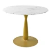 40'' Harris Round Artificial Marble Top Pedestal Modern Dining Table Gold Base- The Pop Maison 2 40'' Harris Round Artificial Marble Top Pedestal Modern Dining Table Gold Base- The Pop Maison -Furniture Store GUEST d424d11d 6691 481a b5f8 52d6fd1c0fae
