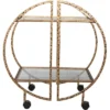 Uttermost Zelina 30 1/4" Wide Antique Gold 2-Shelf Bar Cart -Furniture Store GUEST d42654cb 43e0 43a8 a81f bb3435a88c0d