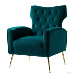 Raphael Velvet Tufted Upholstered Wingback Chair Accent Wingback Silhouette With Diamond Button Tufting | Karat Home -Furniture Store GUEST d474bbf7 8fc0 4849 bca3 5cd335f65dd5
