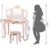 Costway Kids Makeup Dressing Table Chair Set Princess Vanity & Tri-folding Mirror -Furniture Store GUEST d5b9f487 4911 4bba 99c1 57bd7ecb9246